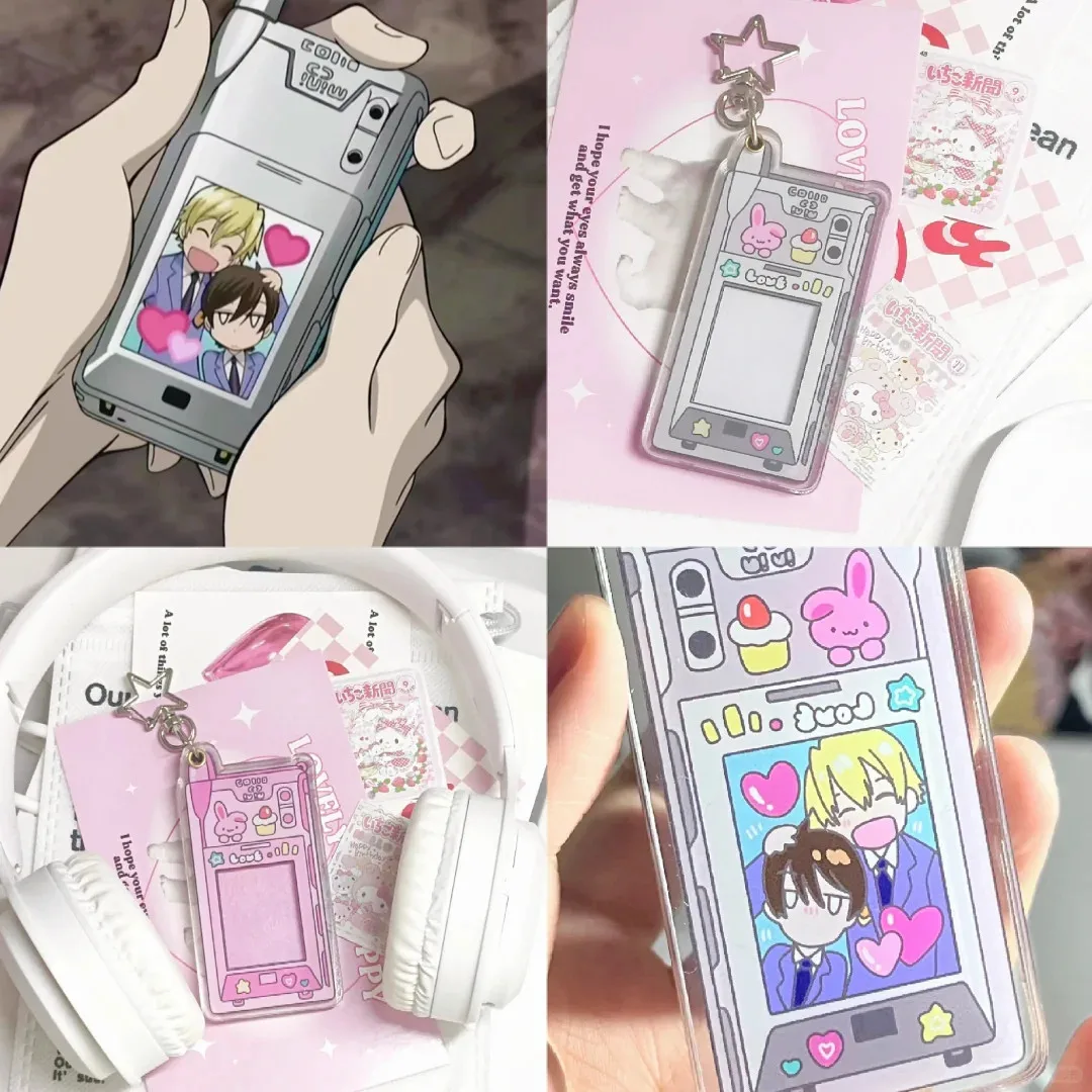 Llaveros de Anime Haruhi Fujioka para mujer, Oran High School Host Club, llavero acrílico, colgante para hombre, accesorios de adorno, regalo para Amiga