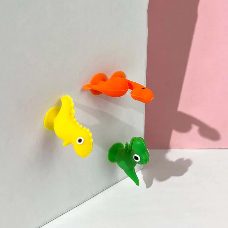 Montessori Toys Dinosaur Suction Cup Baby Silicone Teether Color Shape Cognition Fidget Toys for Children Kids Educational Toys