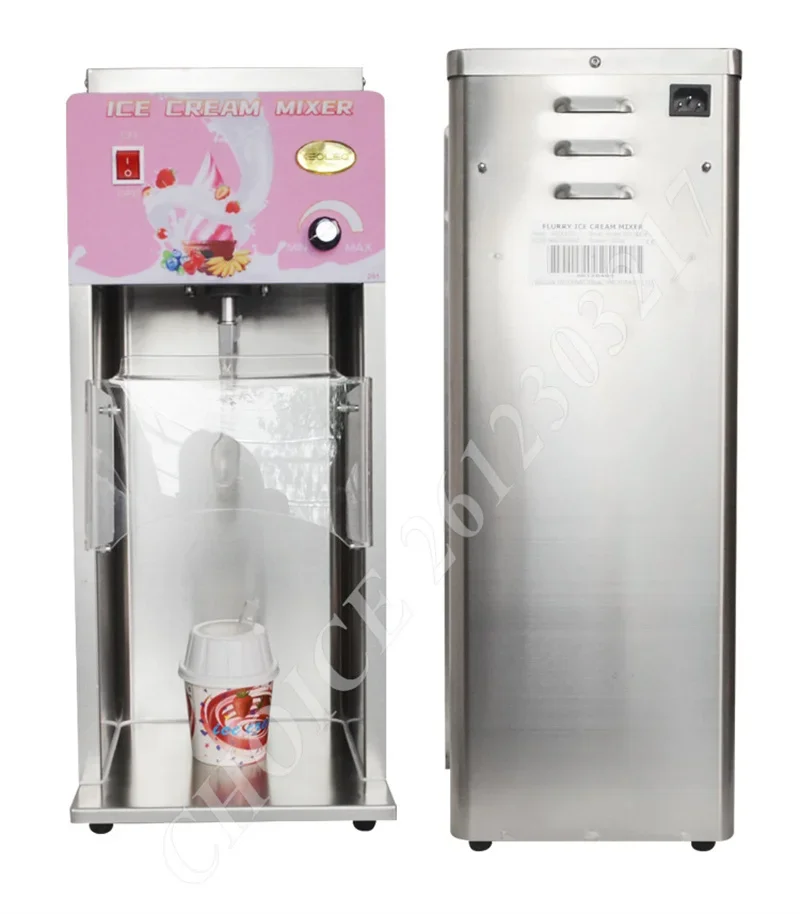 Commercial Automatic Ice Cream Mixer Mc Flurry Machine Frozen Soft Ice Cream Blender 3600rpm Yogurt Machine with Spoons