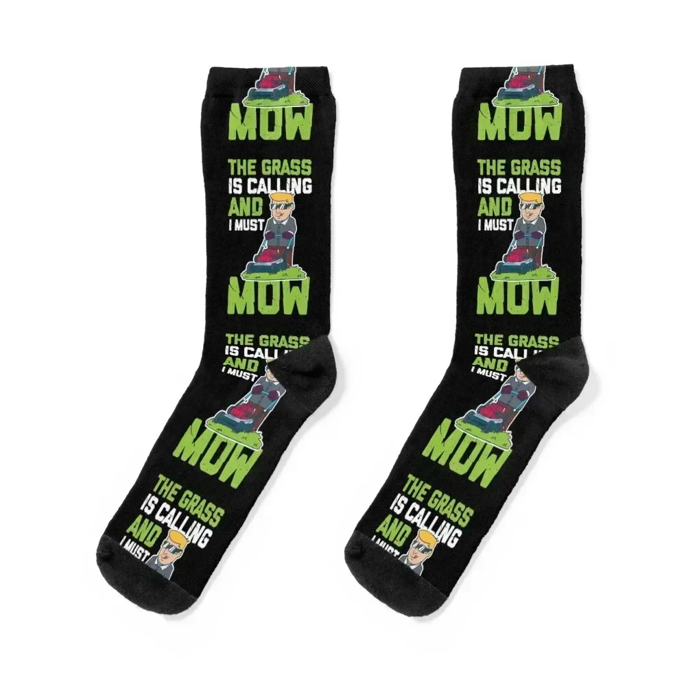 

The Grass Is Calling And I Must Go - Lawn Mowing Socks christmas gift anti-slip hip hop Socks Female Men's
