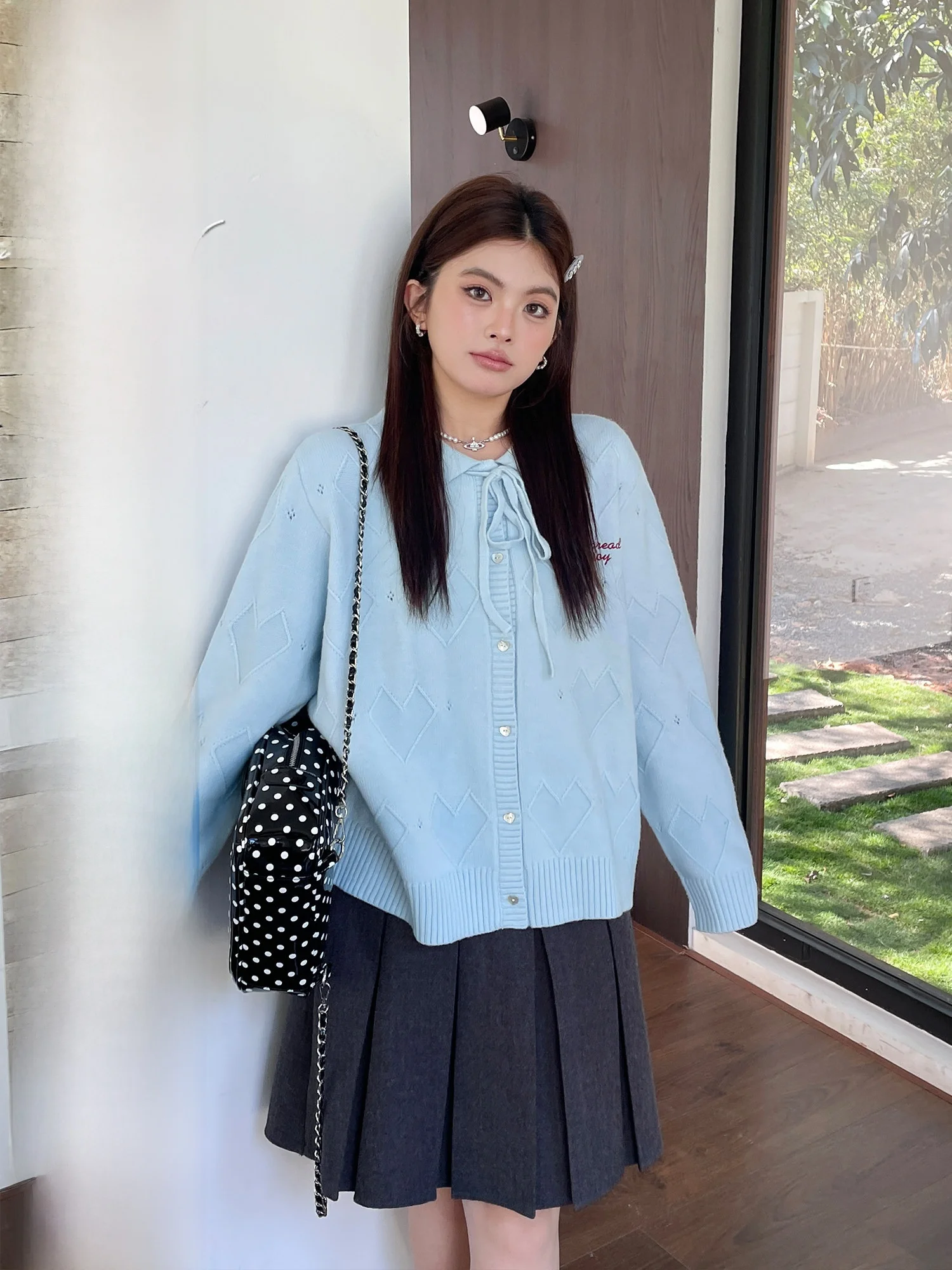 

Женский кардиган Sweet Sle больших размеров с открытым воротником, вязаный свитер, универсальный, удобный, модный топ для весны и осени