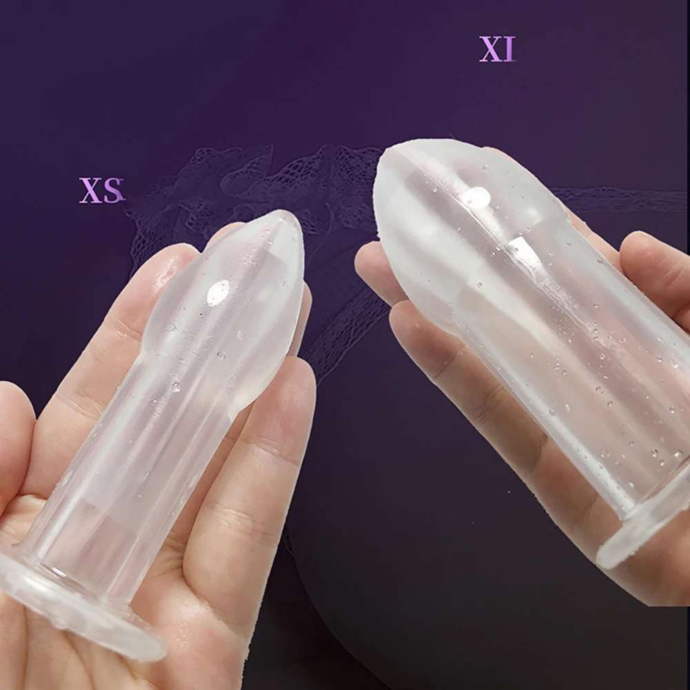 Hollow Anal Beads Butt Plug with Stopper Expander Tunnel Transparent Anus transparent Anal plug Dilation Adult Women Men Gay