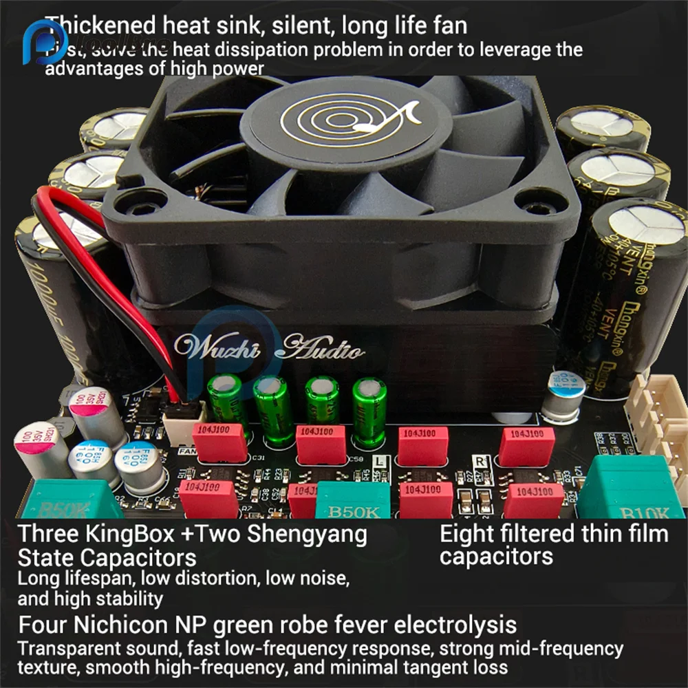 Imagem -03 - Estéreo Digital Bluetooth Power Amplifier Board Suporte u Disk Treble Bass Speaker Subwoofer 300w Mais 300w dc 1850v 12v Tpa3225