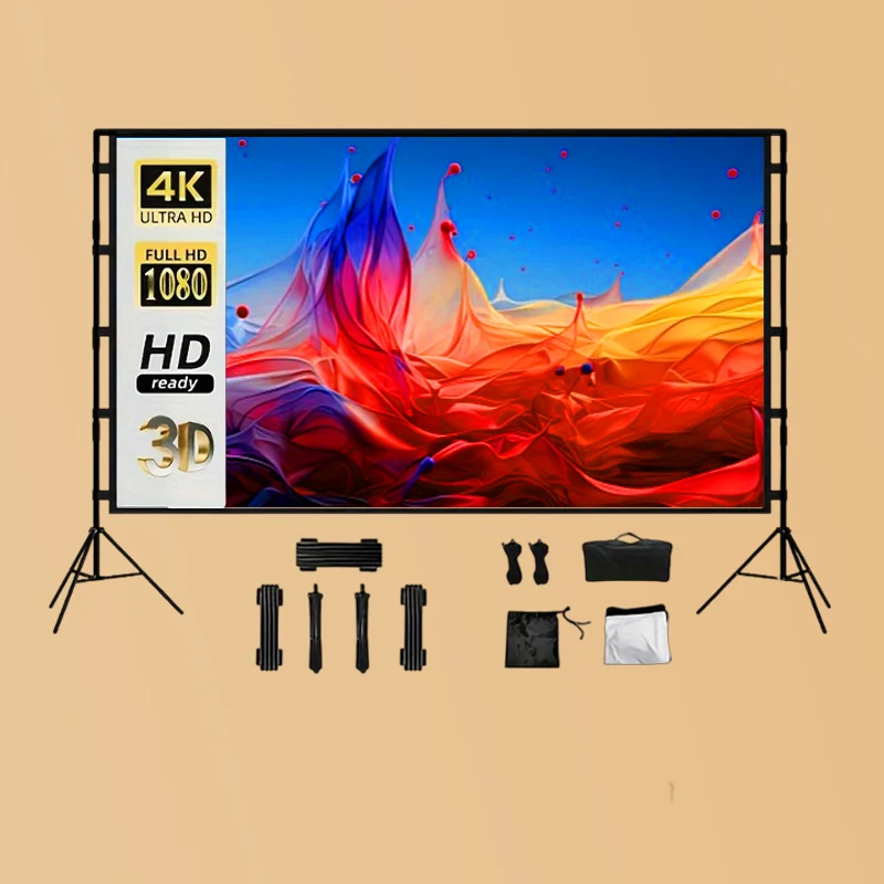 

Новый экран с двойным треугольным кронштейном 80, 60/72/84/100/120/150/180/200 дюймов, с несколькими размерами на выбор.