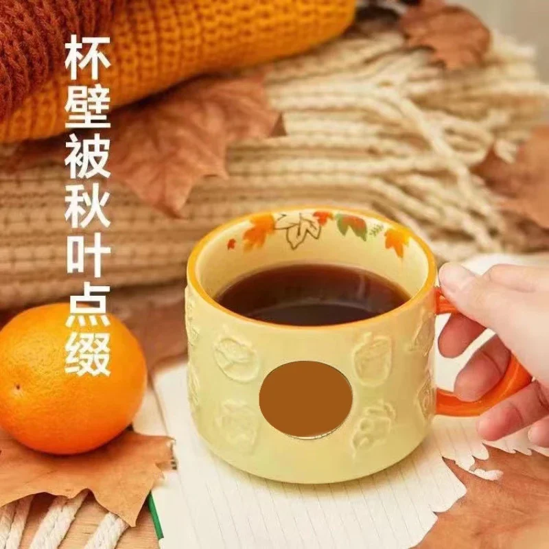 ふた付きセラミックコーヒーカップセット,メープルリーフ,森,かわいいウサギ,キツネ,リス,acorn,秋,新品