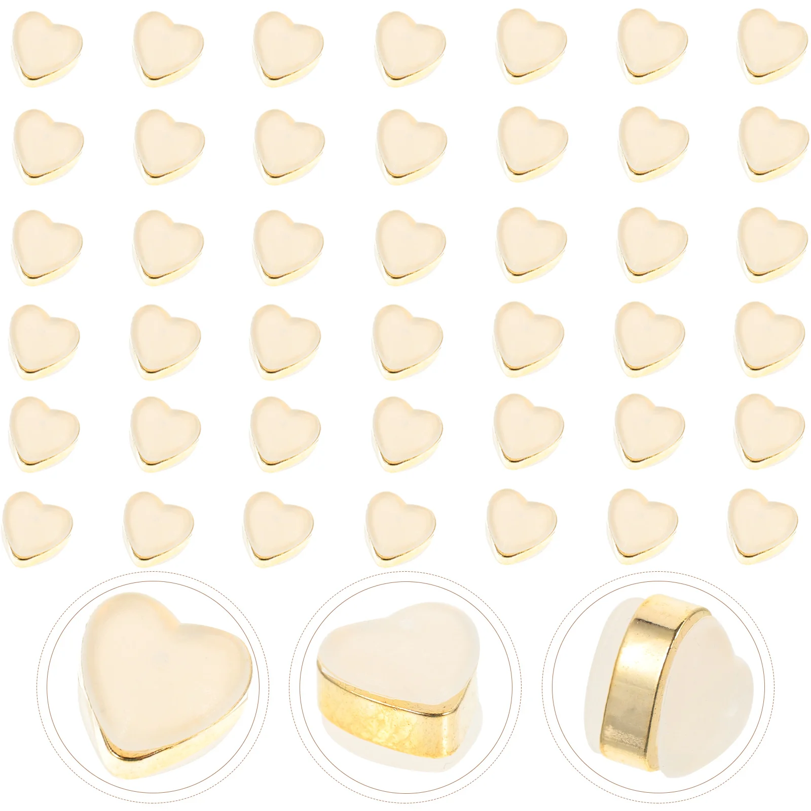 

100 Pcs Heart Earrings Love Earplugs Backings for Studs Backs Perforation Golden Stopper Safety Shaped Silicone Miss