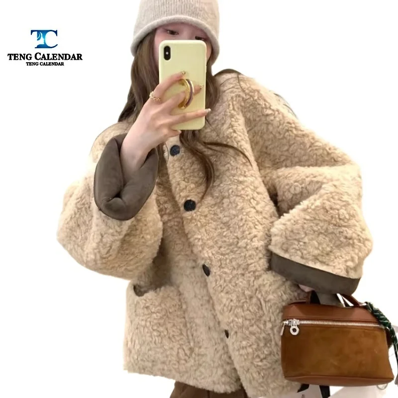 Imitation Fur, Round Neck Lazy Warm Fur Integrated Lamb Fur Eco-friendly Fur, 2026 Winter New Model