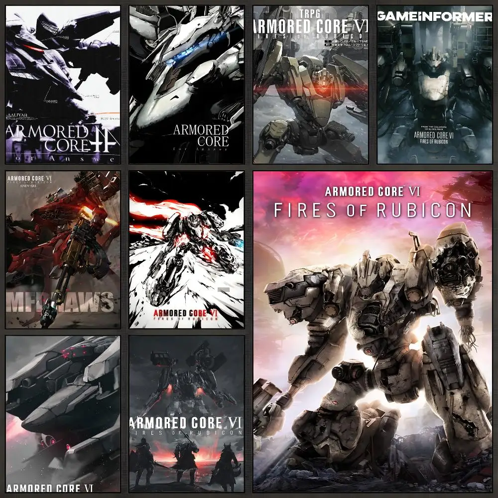 Poster Peel And Stick Wall Art PP Game Waterproof HD Bedroom Combat Core Raven Living Armored Room Mecha Home Decor Gift
