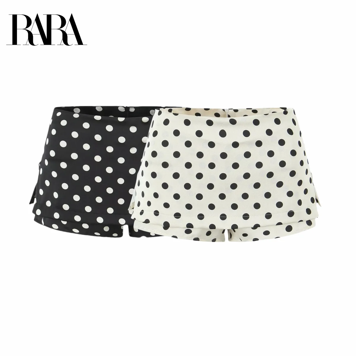 

RARA New Ladies Shorts Polka Dot Pattern High Waist Side Slit Design for Trendy and Comfortable Wear