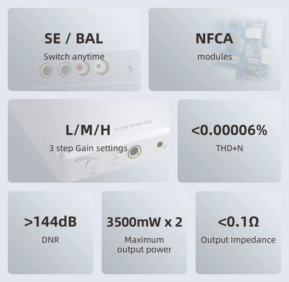 TOPPING A50 III AMP مضخم ضوت سماعات الأذن NFCA وحدات طرف واحد/مدخل متوازن خيال HPA لسطح المكتب
