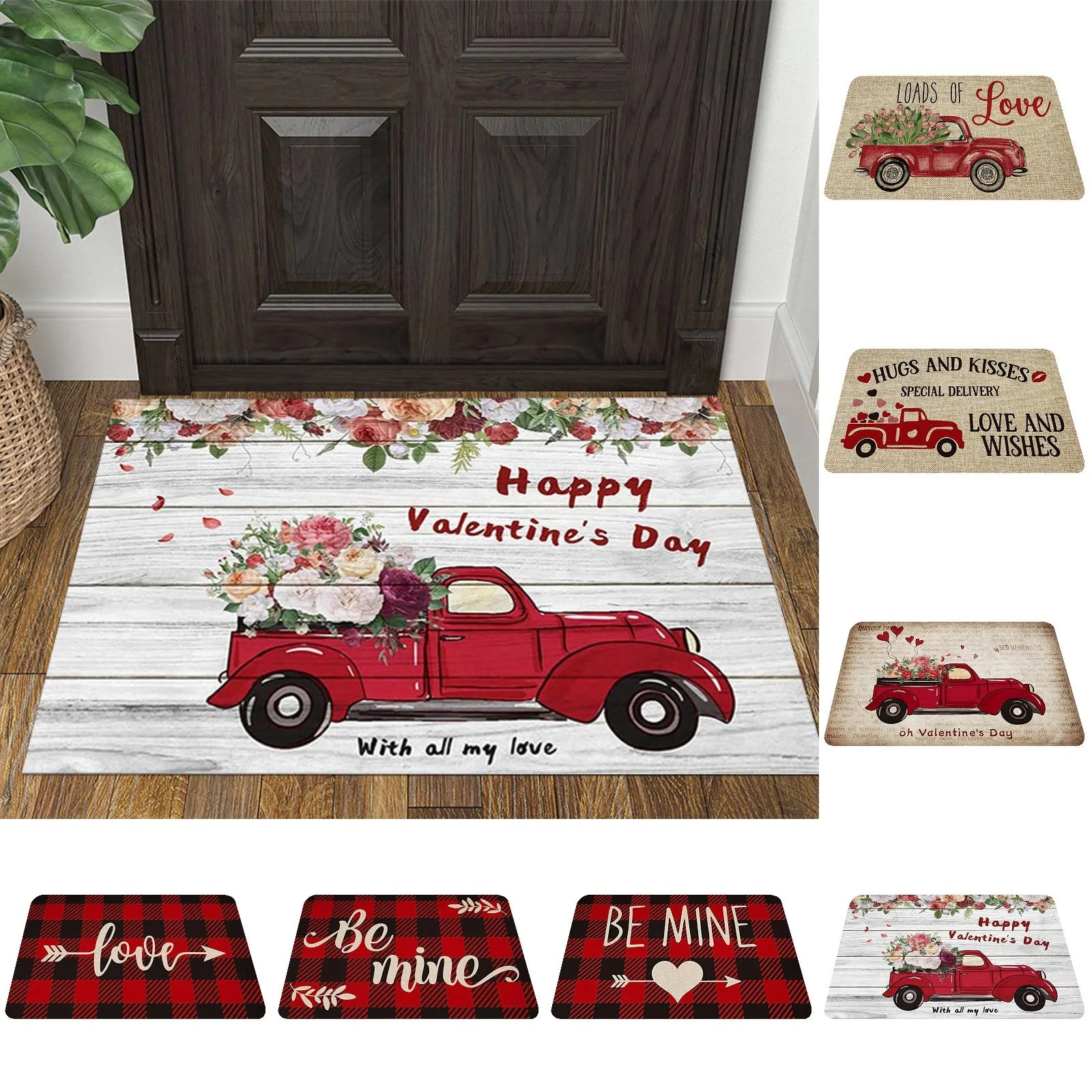 2024 New Valentine’S Day Love Doormat Cartoon Car Warm Welcome Mat Gift Doormats For A Beautiful Night Foot Mat Bathroom 40x60cm