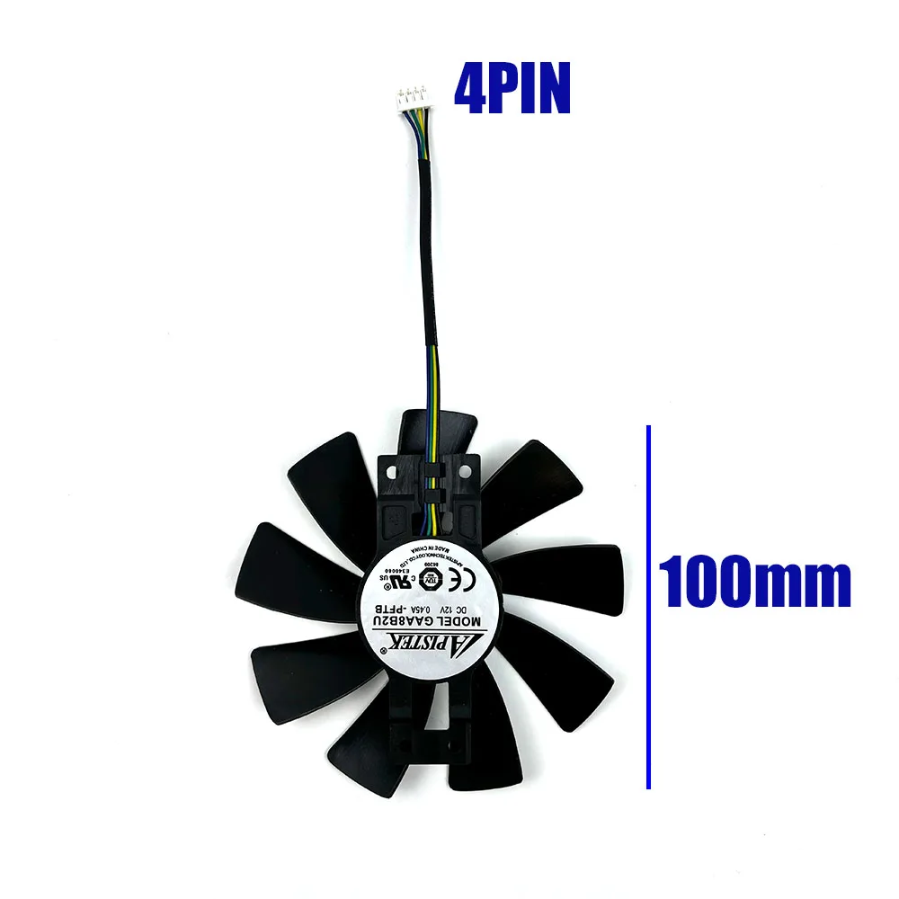 4PIN  GAA8B2U/GAA8S2U DC 12V 0.45A GPU Graphics Card Fan For Sapphire R9 380 380X 2G/4G D5 Graphics Card Replacement Fan