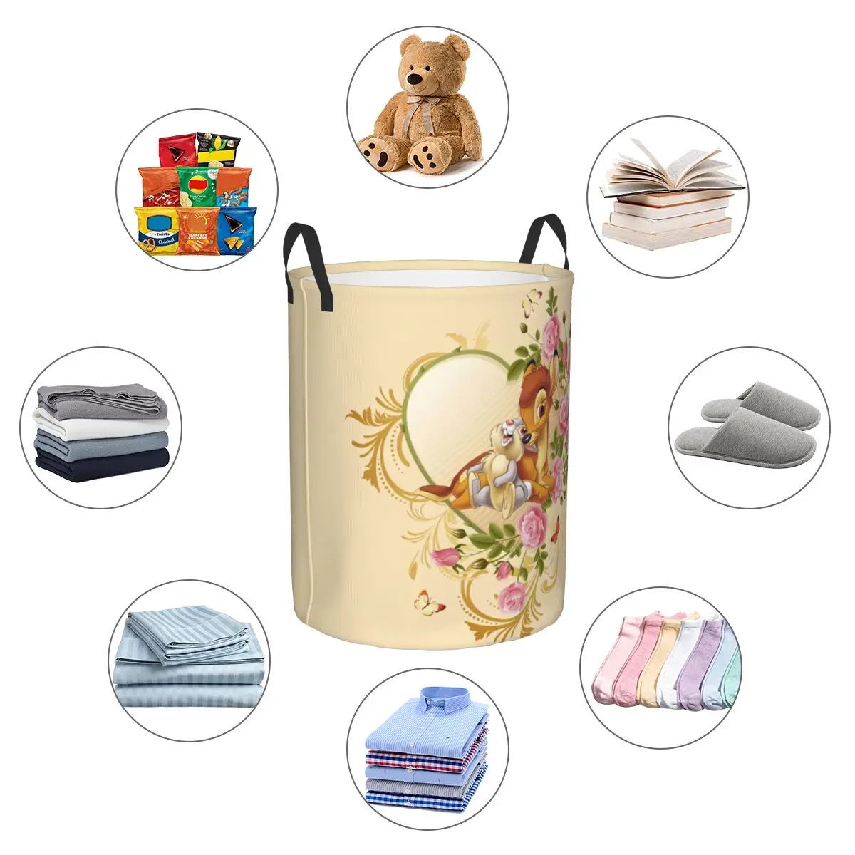 Bambi Animated Movies Laundry Basket Collapsible Large Capacity Clothes Storage Bin Baby Hamper - view 5