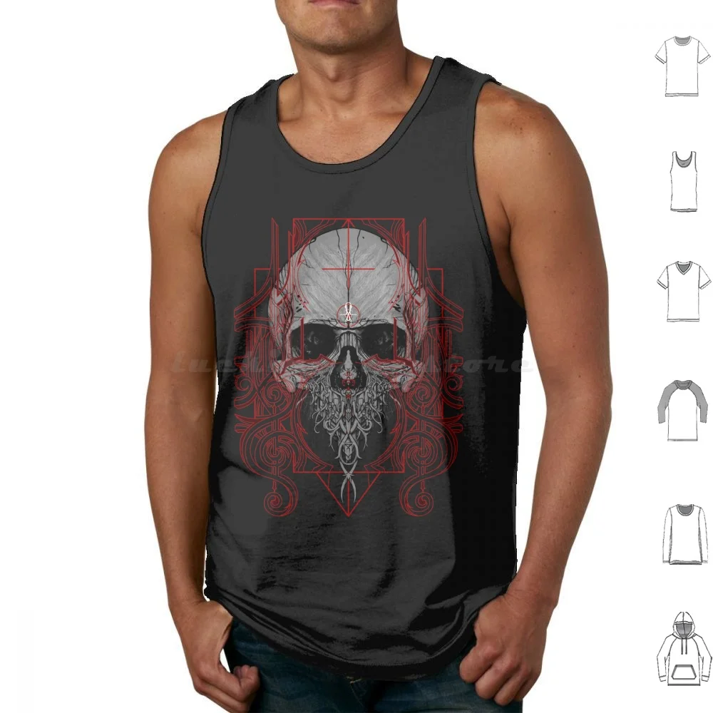 Skull 6 Tank Tops Print Cotton Pagan Demon Symbol Mystic Occultism Skull Death Tattoo Comic Antichrist Heavy Metal Ritual