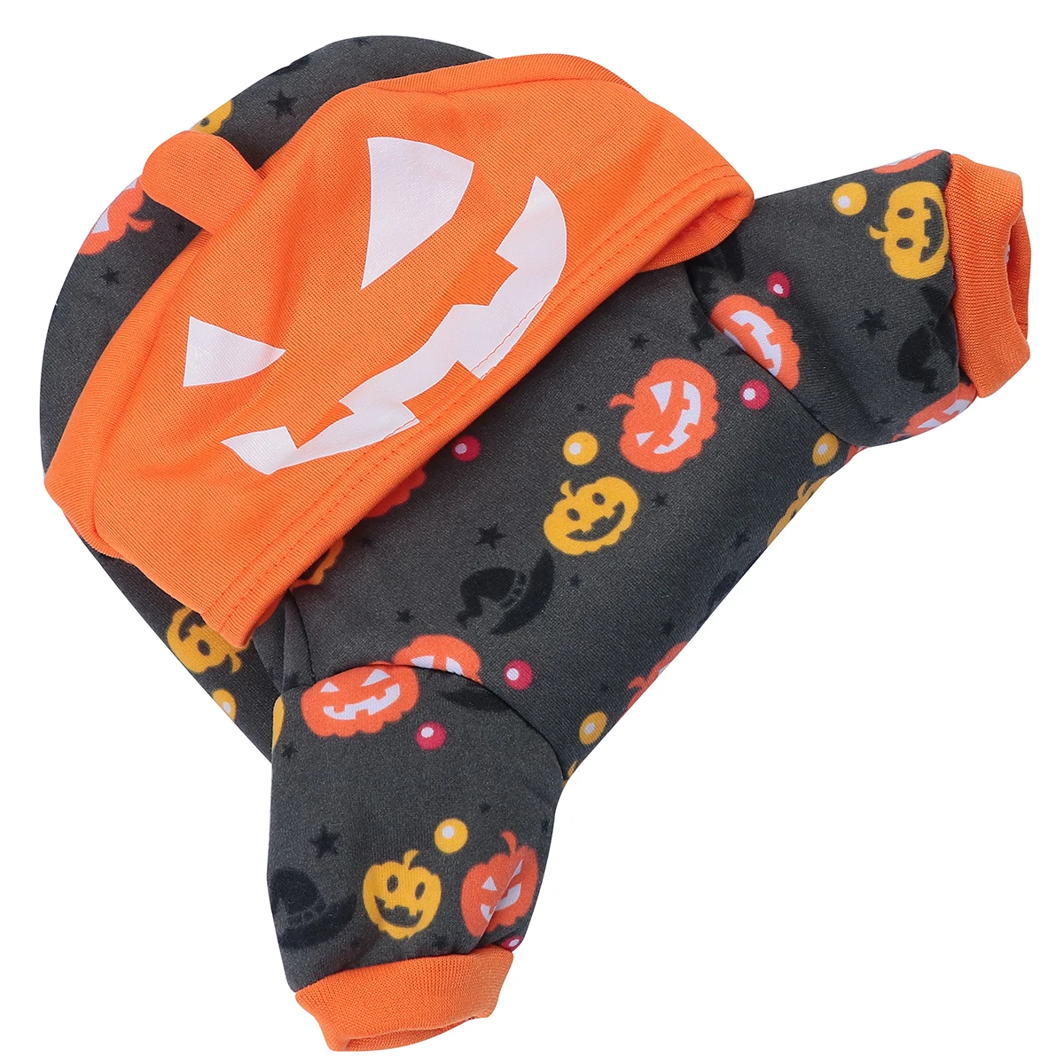 

Adorable Pumpkin Pet Costume Apparel Warm Thicken Clothes for Puppy Halloween Festivals Cosplay Party Decoration