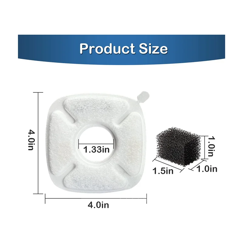 

New User~20 Pack Replacement Filters & 20 Pack Replacement Pet Water Filters Replacement, Triple Filtration System Cat Fountain