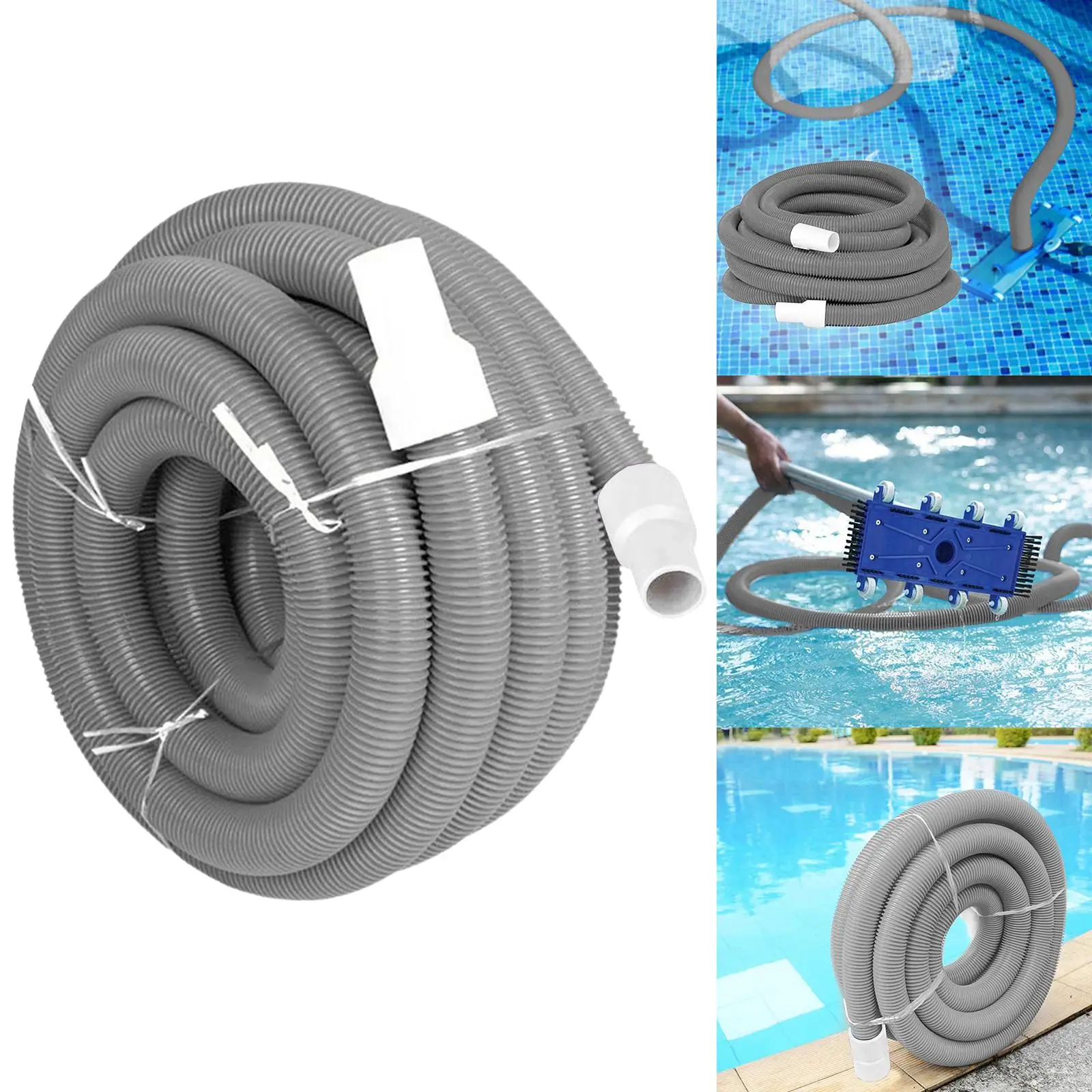 

Heavy Duty Ground Pool Vacuum Hose with Swivel Cuff Durable for Pools