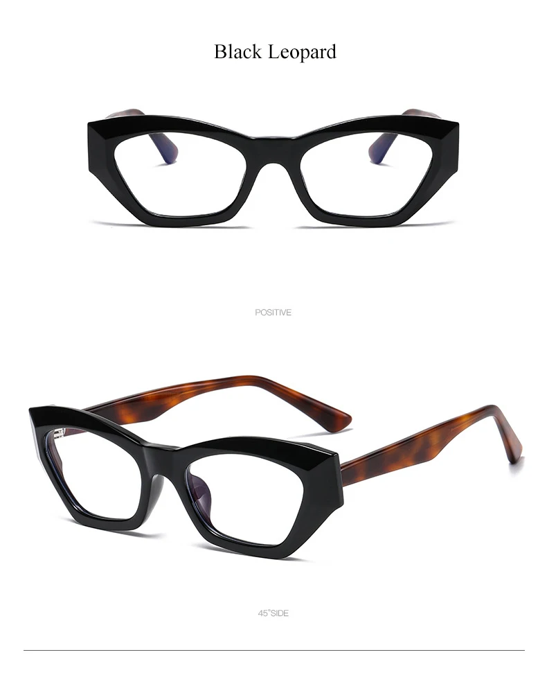 Sexy schwarze Brille Rahmen Frauen Katzenauge transparent große Brille Rahmen Mode Luxus optische Computer Brillen Spektakel – Detail 8