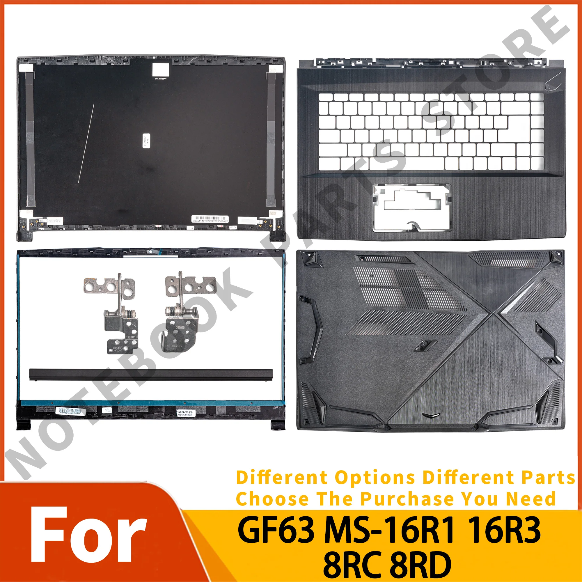 New Parts For GF63 8RC 8RD MS-16R1 16R2 16R3 16R4 16R5 Rear Lid TOP Case Laptop LCD Back Cover/Bezel/Palmrest/Bottom/Hinges