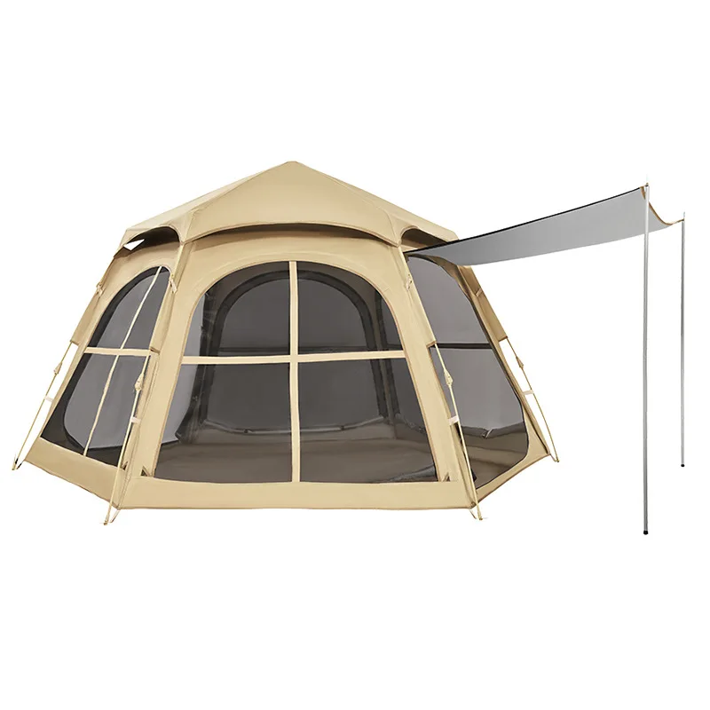 Tent Outdoor Folding Portable Camping Overnight Camping Thickened Rainproof Sunscreen Vinyl Full Set