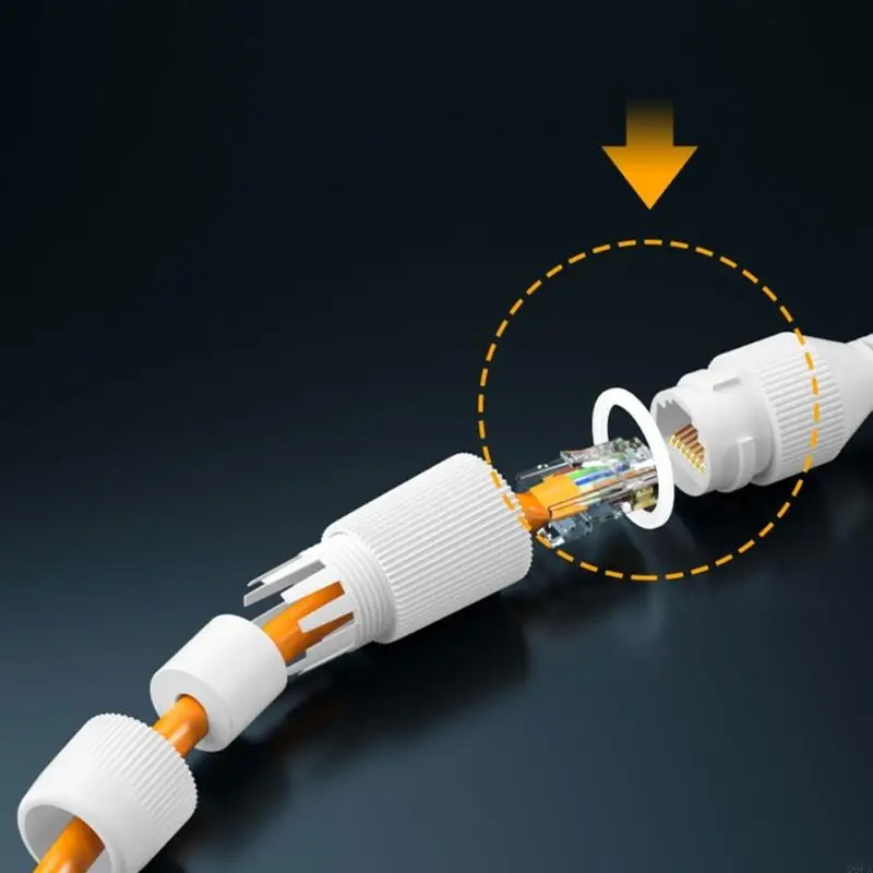 5 шт., белый, черный, RJ45, водонепроницаемый разъем, защитная крышка для наружной сети, IP-камера PoE, косичка, кабель, IP-камера