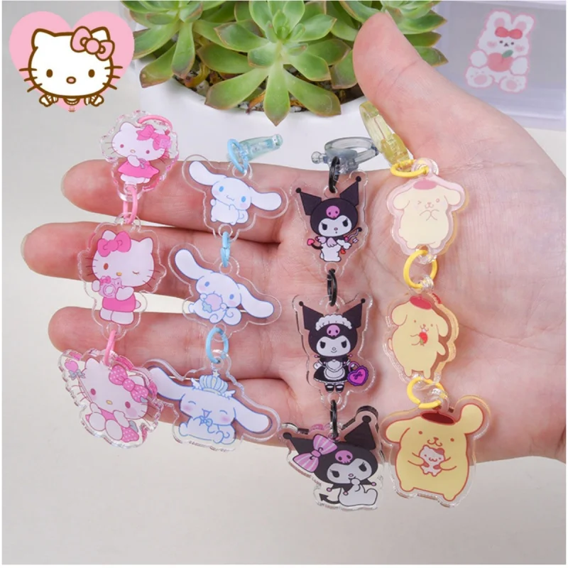 

hello kitty sanrio my melody bt21 cartoon creative acrylic cute girl string keychain bag pendant girl gift key ring kuromi anime