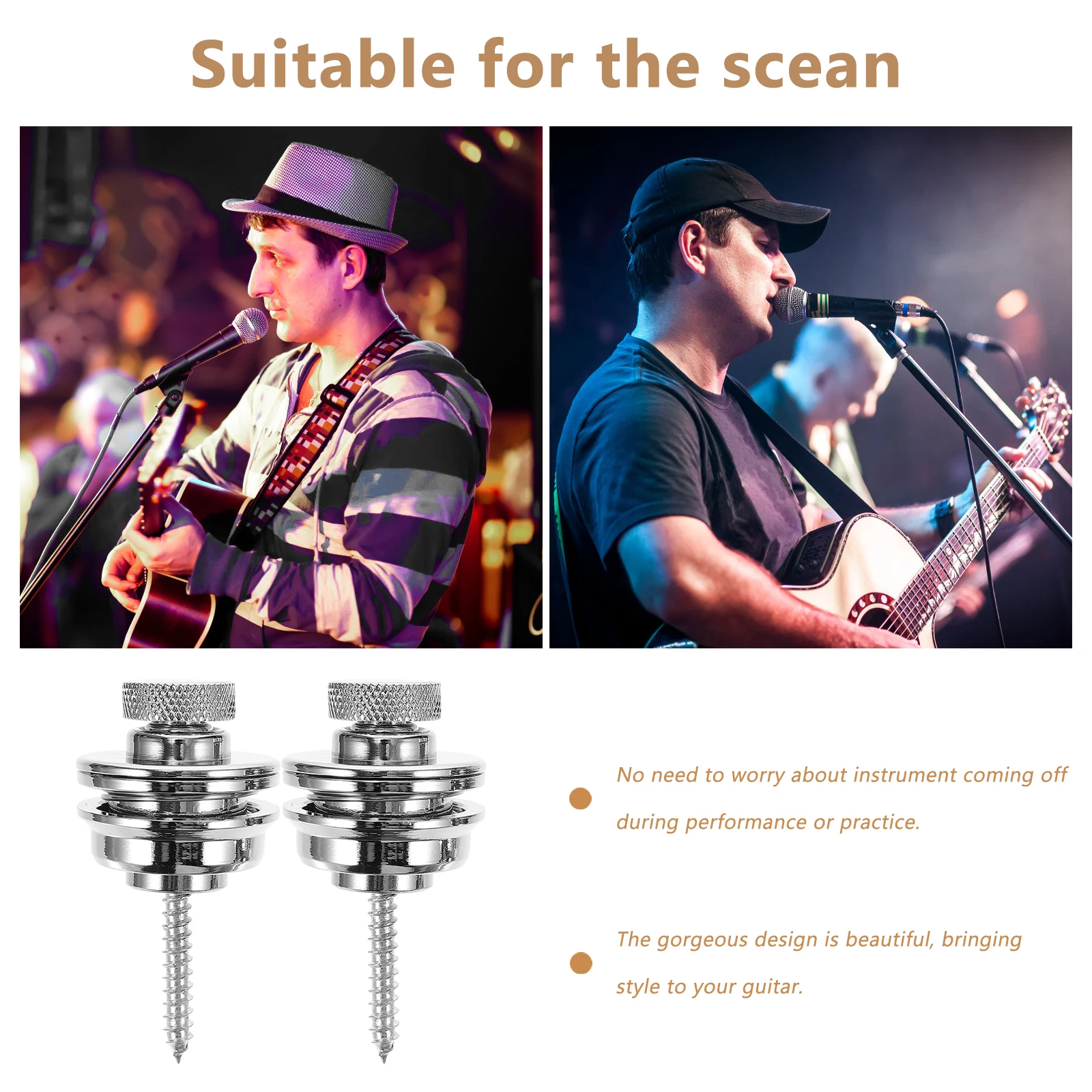 

2PCS High Quality Guitar Strap Button End Pin Non-Slip Durable Guitar Belt Buckle Accessories