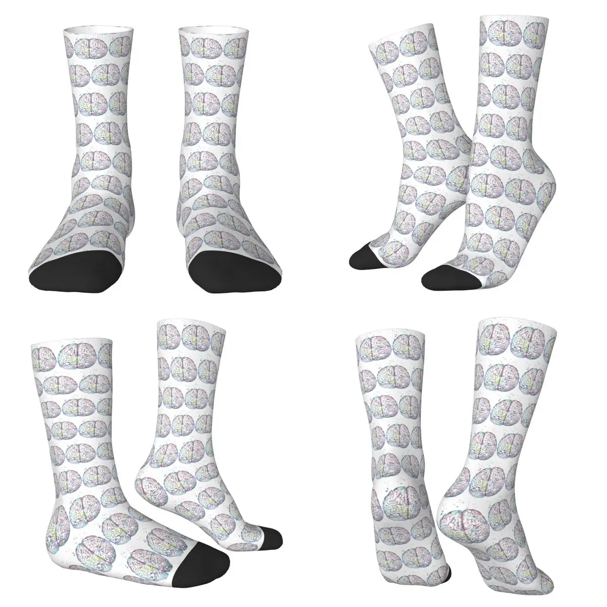 Brain Anatomy Superior And Inferior View Socks Harajuku High Quality Stockings All Season Long Socks for Unisex Valentine's Day