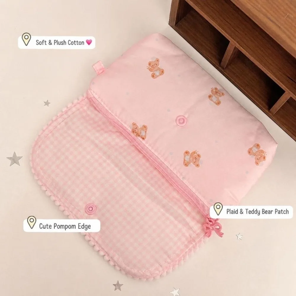 Japanese Butterfly Cat Print Pencil Case Large Capacity Multifunctional Pencil Pouch Flap Button-down Stationery Pouch Gift