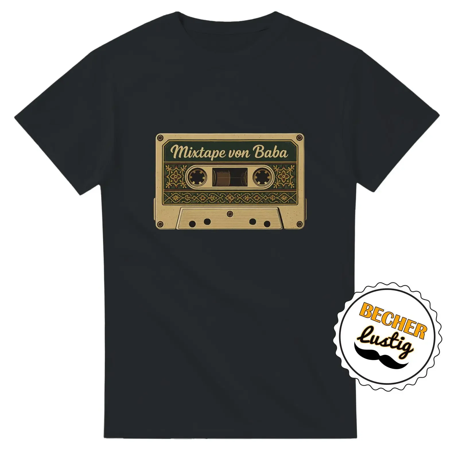 Baba T Shirt Mixtape Cassette Retro for Dad Father's Day vintage Washed Top For Everyday Wear Stretched fashion Comfortable