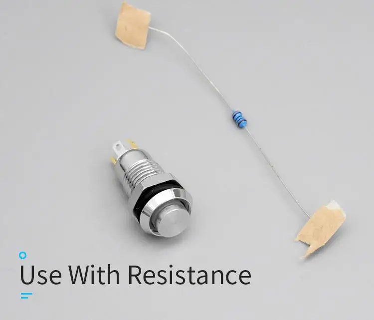 10mm LED Metal Button with Light Self-resetting Instantaneous Self-locking Latching Switch 4-pin High Head 3v6v12v24v36v48v220v