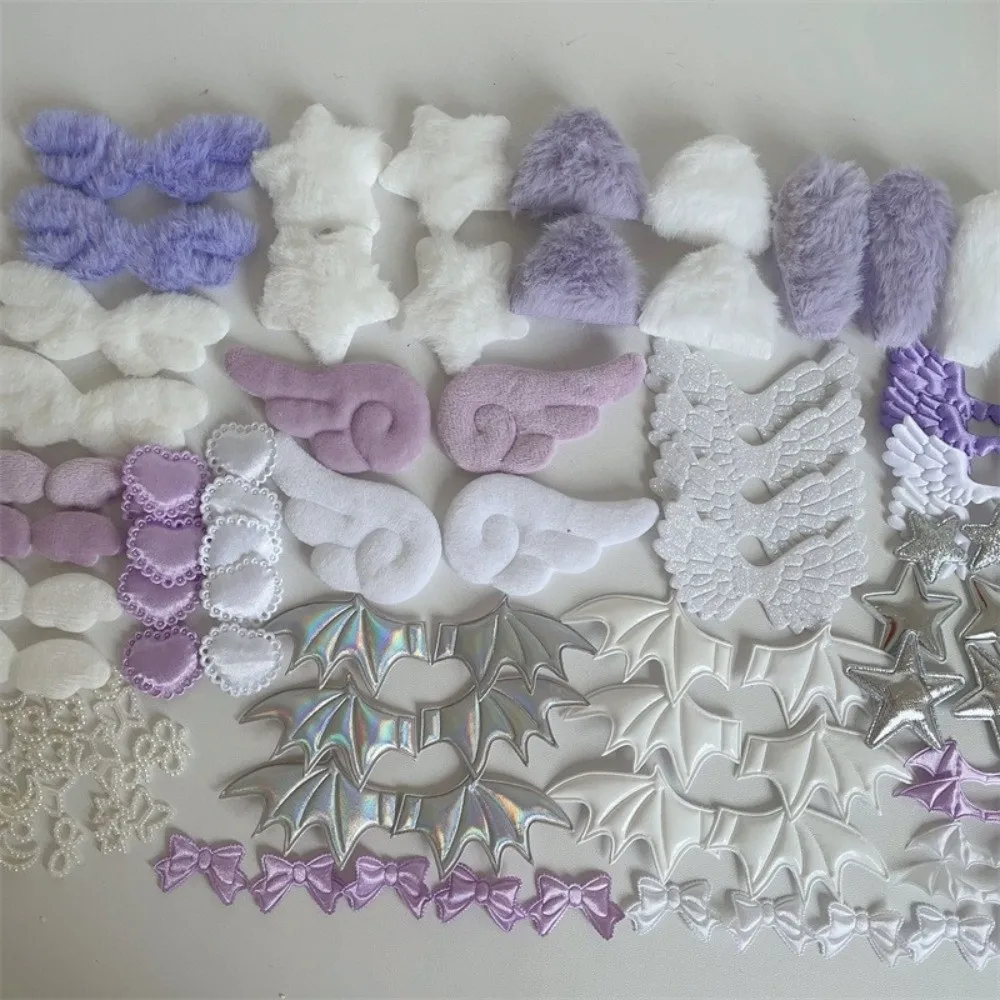 99pcs/set Lace Ribbon Ita Bag Decoration Set Handmade Card Cover Decoration Kit DIY Wing Bow Heart Accessories Set