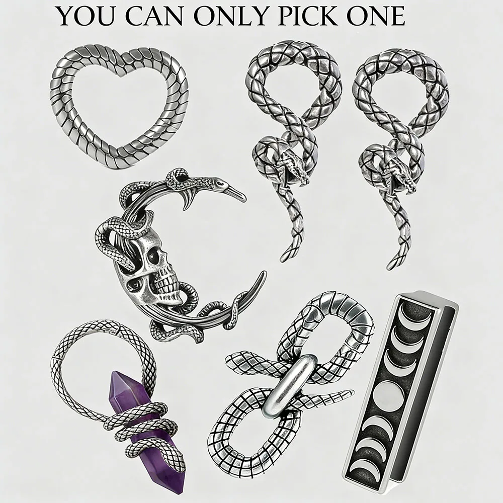 1PC Heart Ear Weight Snake Hoop Earring Piercings Amethyst Heavy Ear Weight Skull Moon Hollow Earlobe Expander Stretcher Jewelry