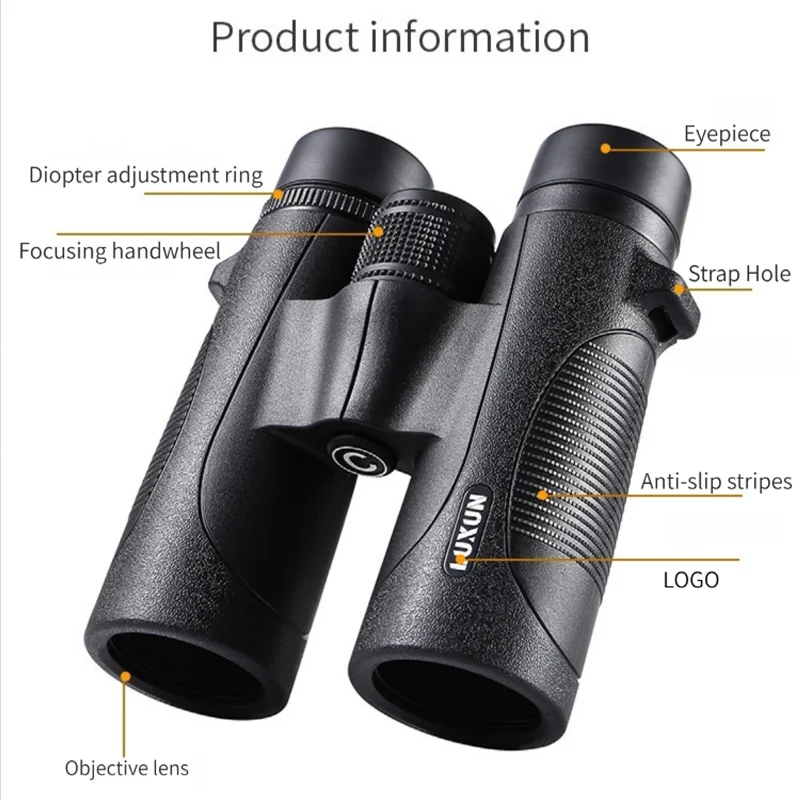 LUXUN 10X42 Binoculars Large Eyepiece Nitrogen-filled Waterproof FMC Green Film Low-light Visible Binoculars Outdoor Essentials