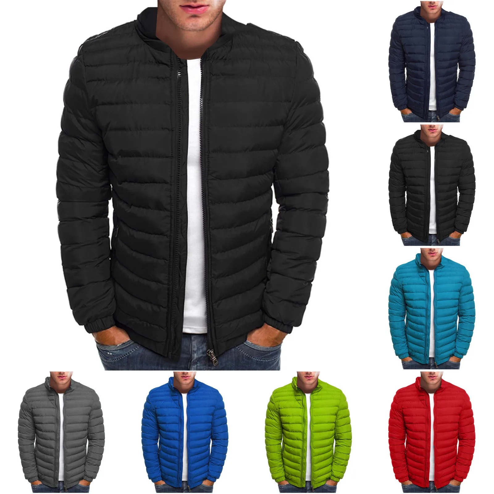 Chaqueta ligera de algodón con cuello levantado para hombre, abrigo informal con capucha que combina con todo, Invierno