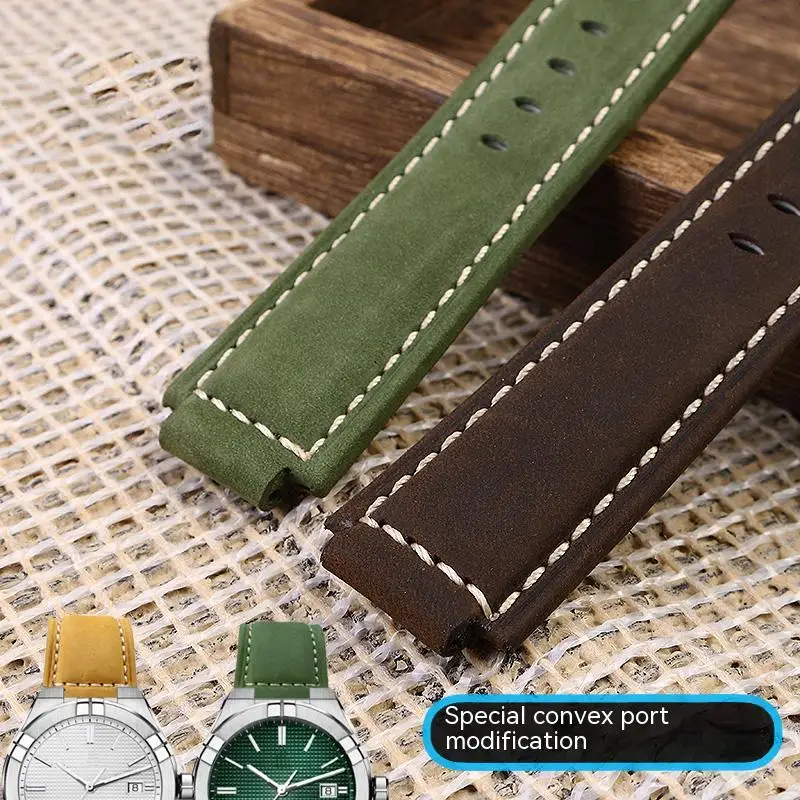 ของแท้นาฬิกาหนังสำหรับ Maurice Lacroix AIKON AI6008 6038สายนาฬิกาข้อมือนูนอินเทอร์เฟซ Frosted Cowhide