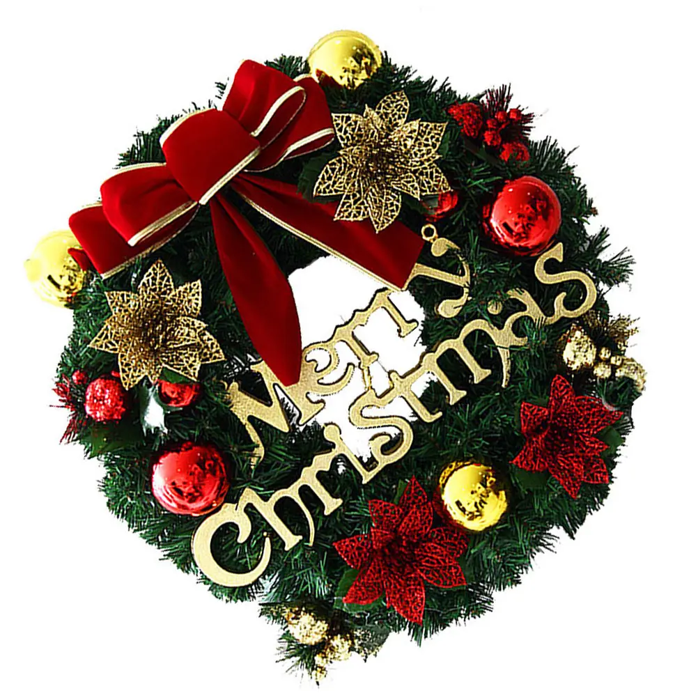 

Christmas Wreath Decorative Festival Door Hanging LED Light PVC Iron Style Christmas Tree Socks Ribbons Strings