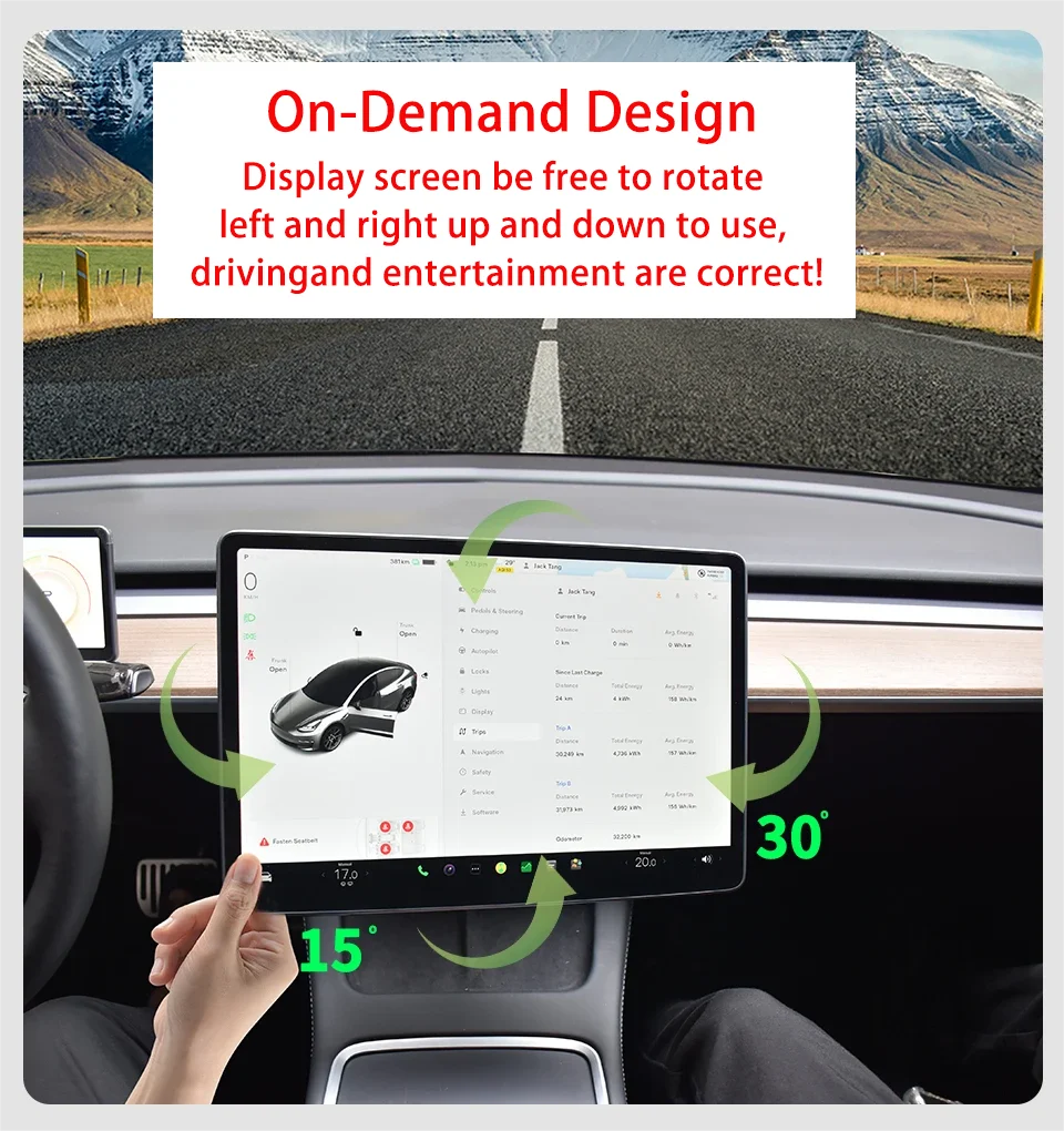 

Swivel Tilt Mount Rotation Bracket For Tesla Model 3 Model Y GPS Navigation Holder Central Screen Stand for Tesla Accessories