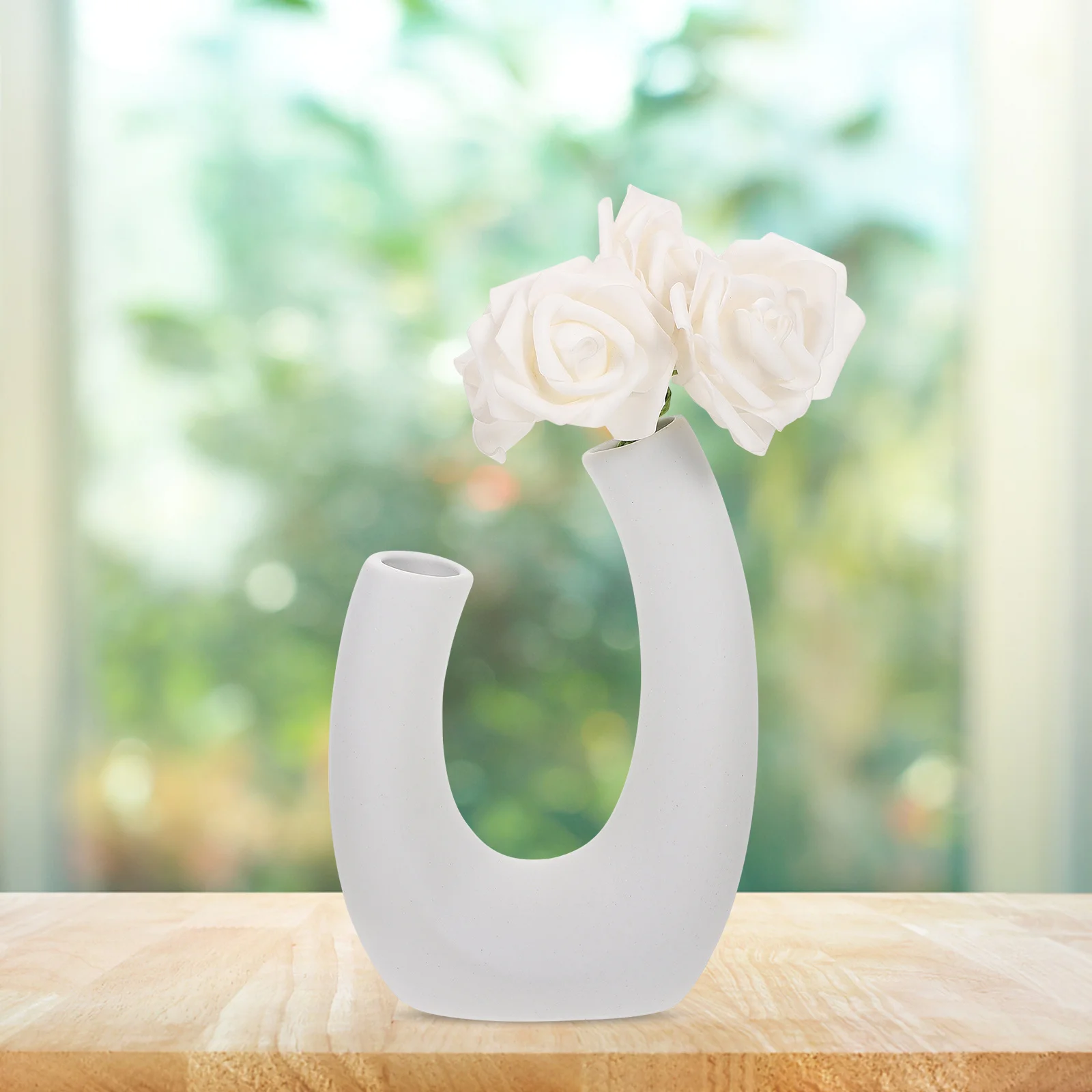

Creative Ceramic Vase White Modern Style Flowerpot for Home Adornment Romantic Atmosphere Hydroponic Ornament Storage Container