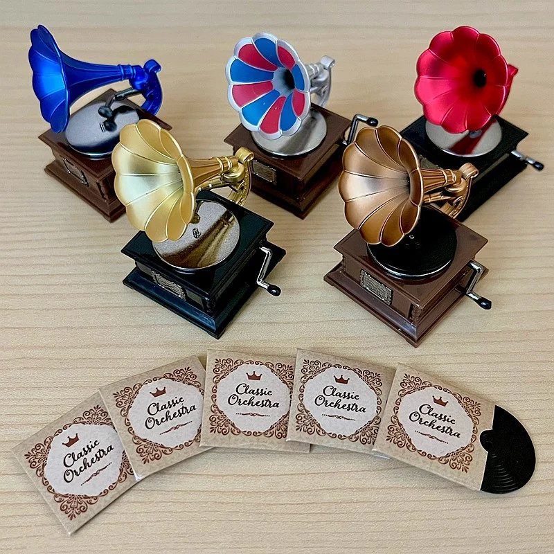 Giocattoli SPIRITS Gashapon Capsule Toy Miniature Mini Retro Music Black Tape Recorder Phonograph Gacha Model Table Ornaments Gifts