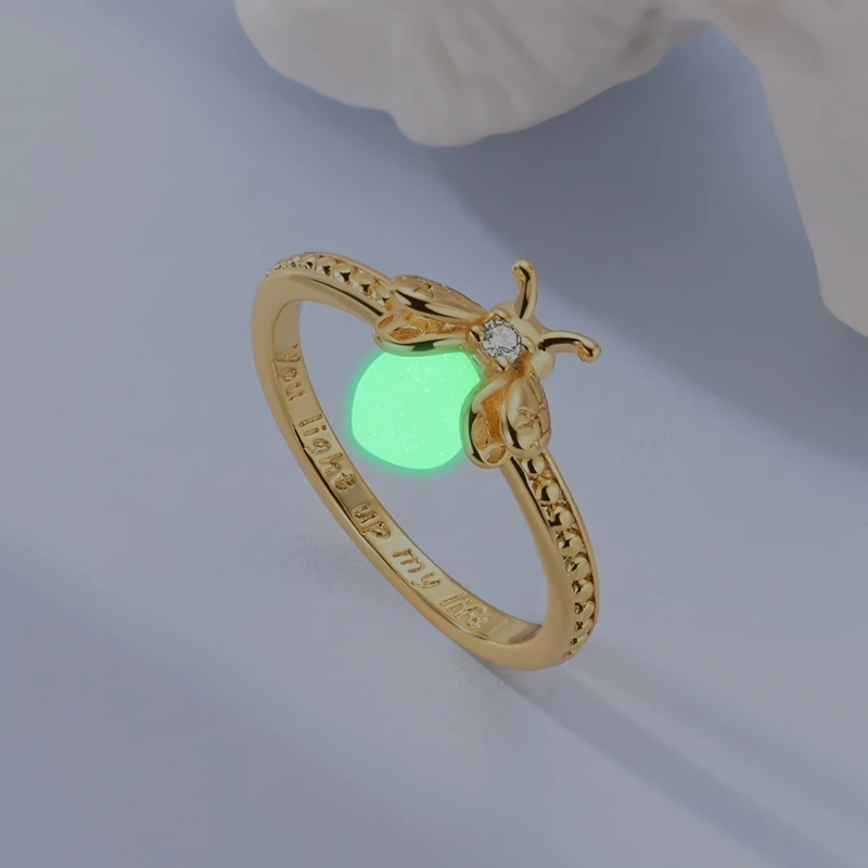 Women's 925 Silver Luminous Firefly Ring