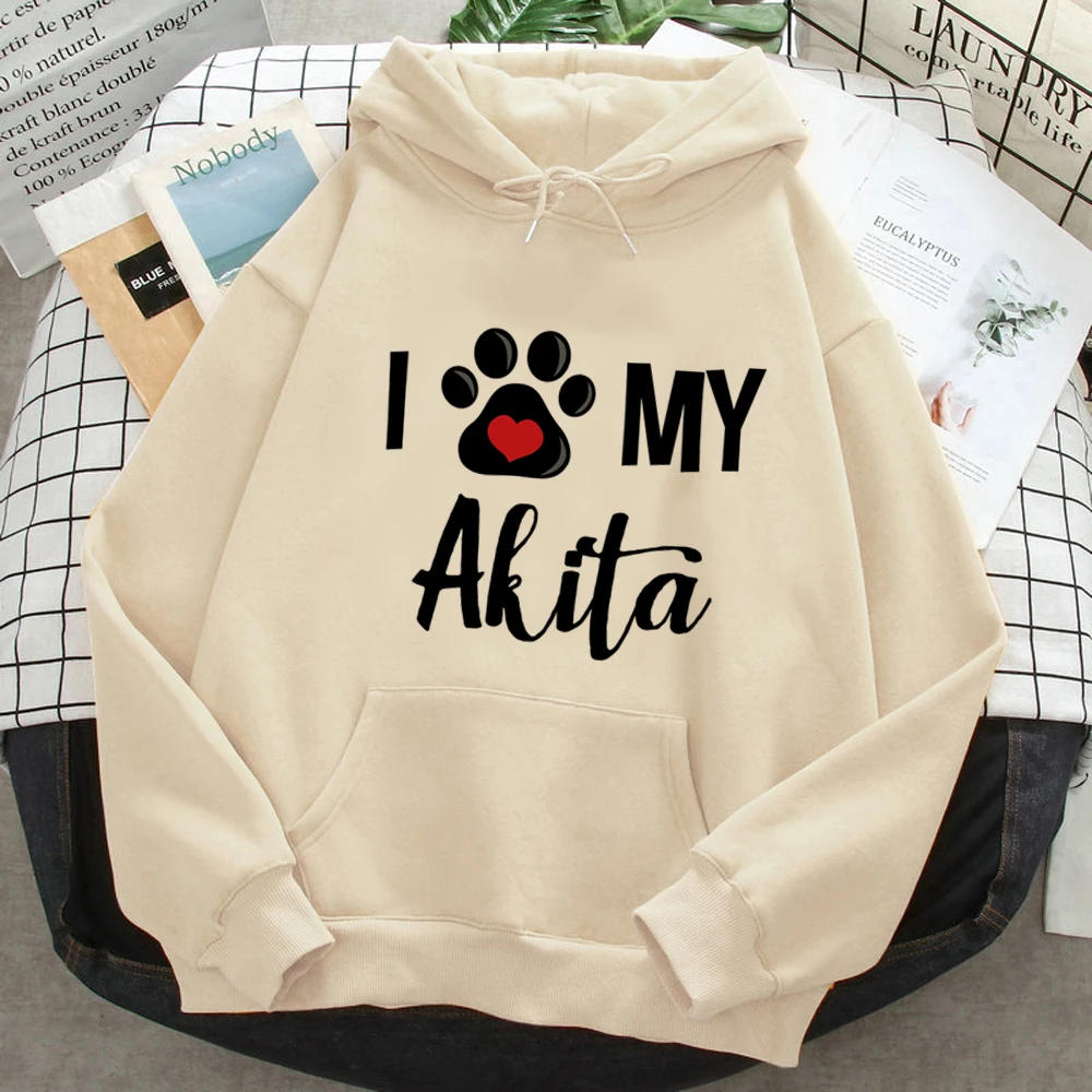 

Akita Inu hoodies women vintage long sleeve top Fleece anime Hood female Fleece pulls