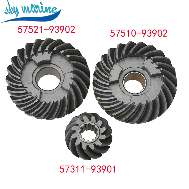 3PCS Outboard Engine Gear Set 57311-93901 Pinion & 57521-93902 Reverse & 57510-93902 Forward Gear For Suzuki 9.9HP 15HP Parts