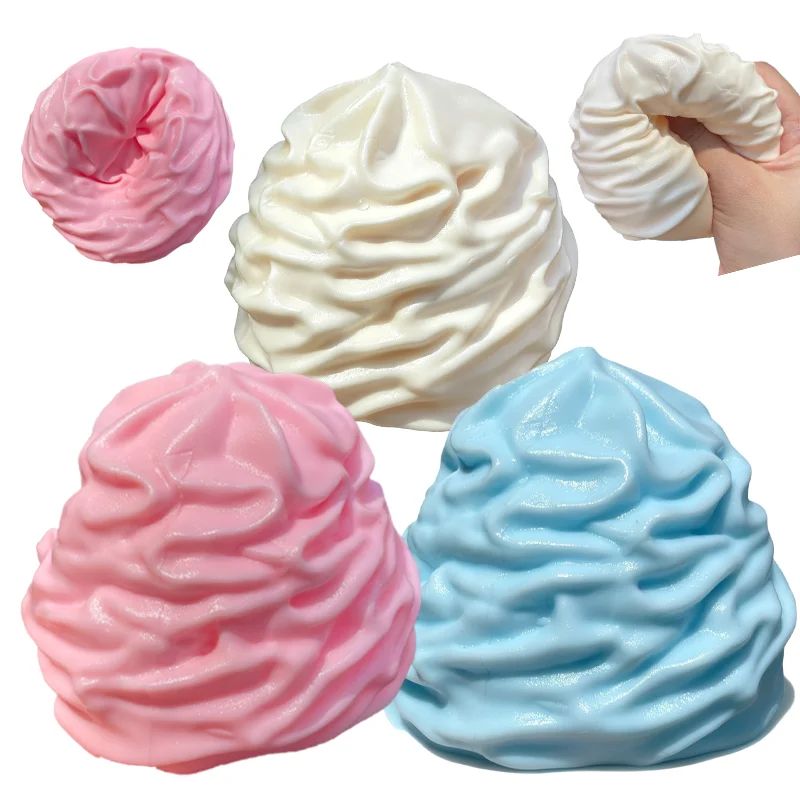 Coconut Oil Cream Roll Cake Fidget Toy Squishy Caka Squeeze Toy for Stress Relief Anxiety Handmade Portable Stress-relieving Toy