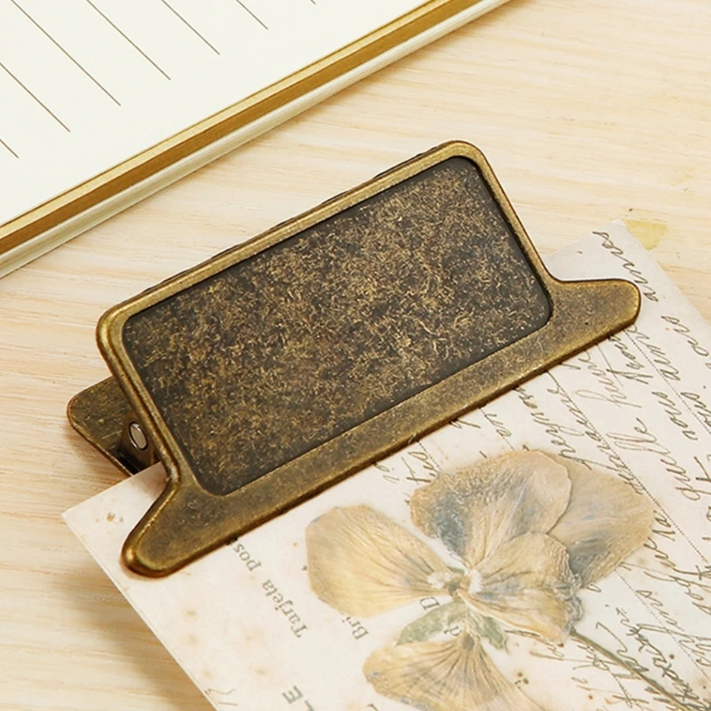  2/4Pcs Retro Note Paper Clip Metal Bookmarks Page Clips Document Organiser Clamp Journaling Clip For Receipt Document