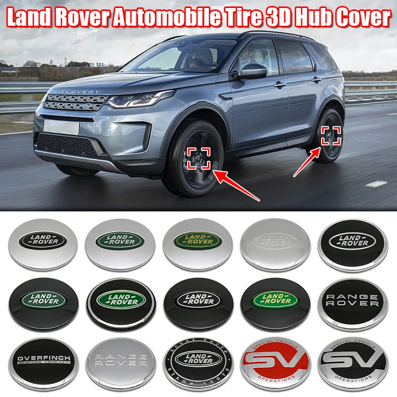 4 pièces de 62 mm, capuchons de moyeu de roue de voiture, style automobile, avec emblème pour Land Rover SV SVR Discovery 2 3 4 Range Rover Velar L322 L405 L320