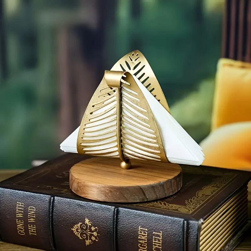 

Luxury Metal Tissue Holder Leaf Design Home Hotel Restaurant Napkin Stand