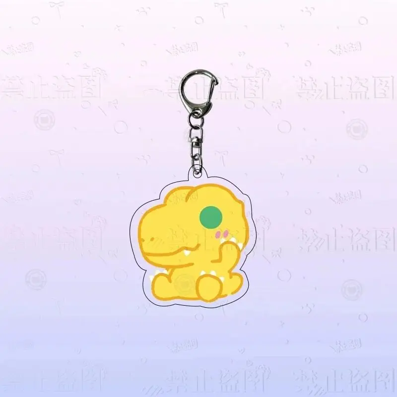 Digimon's first cute cartoon acrylic 3cm double-sided D-shaped buckle pendant Agumon two-dimensional peripheral key chain gift