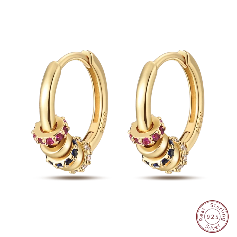 

Лидер продаж, серьги из стерлингового серебра 925, очаровательные простые блестящие золотые серьги с радужным цирконом, блестящий циркон, свадебные женские ювелирные изделия, подарок