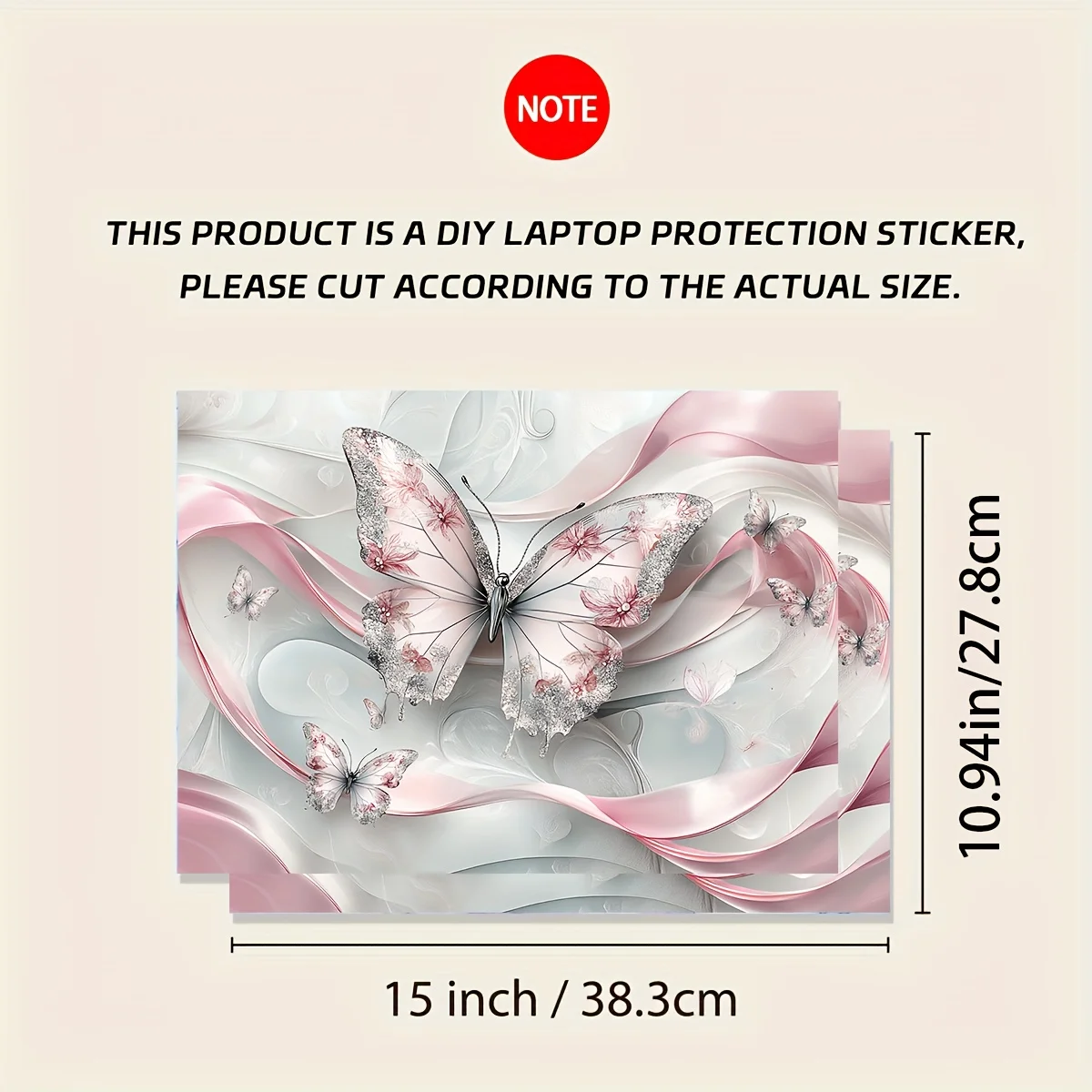 2-Piece Laptop Art Decal Case, Universal Netbook Skin Laptop Skin Sticker Decal Waterproof and Scratch Resistant